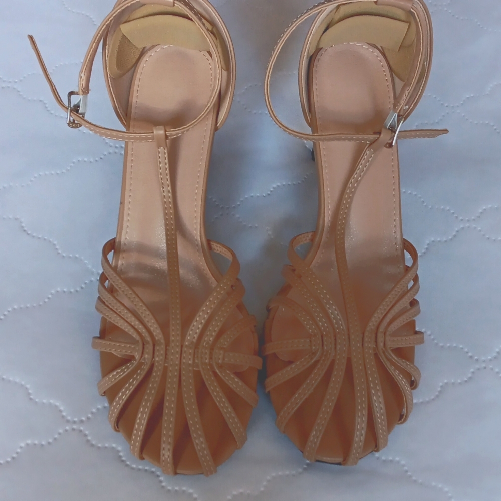 Chic Tan Strappy Women's Heels